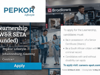 Pepkor Lifestyle Learnership W&R SETA funded application guide South Africa
